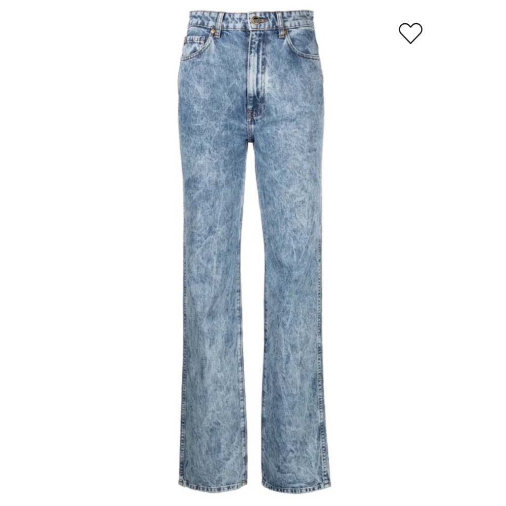 KHAITE DANIELLE Light Blue Straight Leg High-Rise Jeans